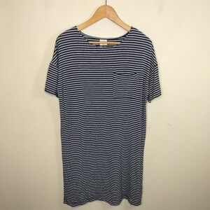 Soma Cool Nights Nightgown Stripe Blue Sleep Dress